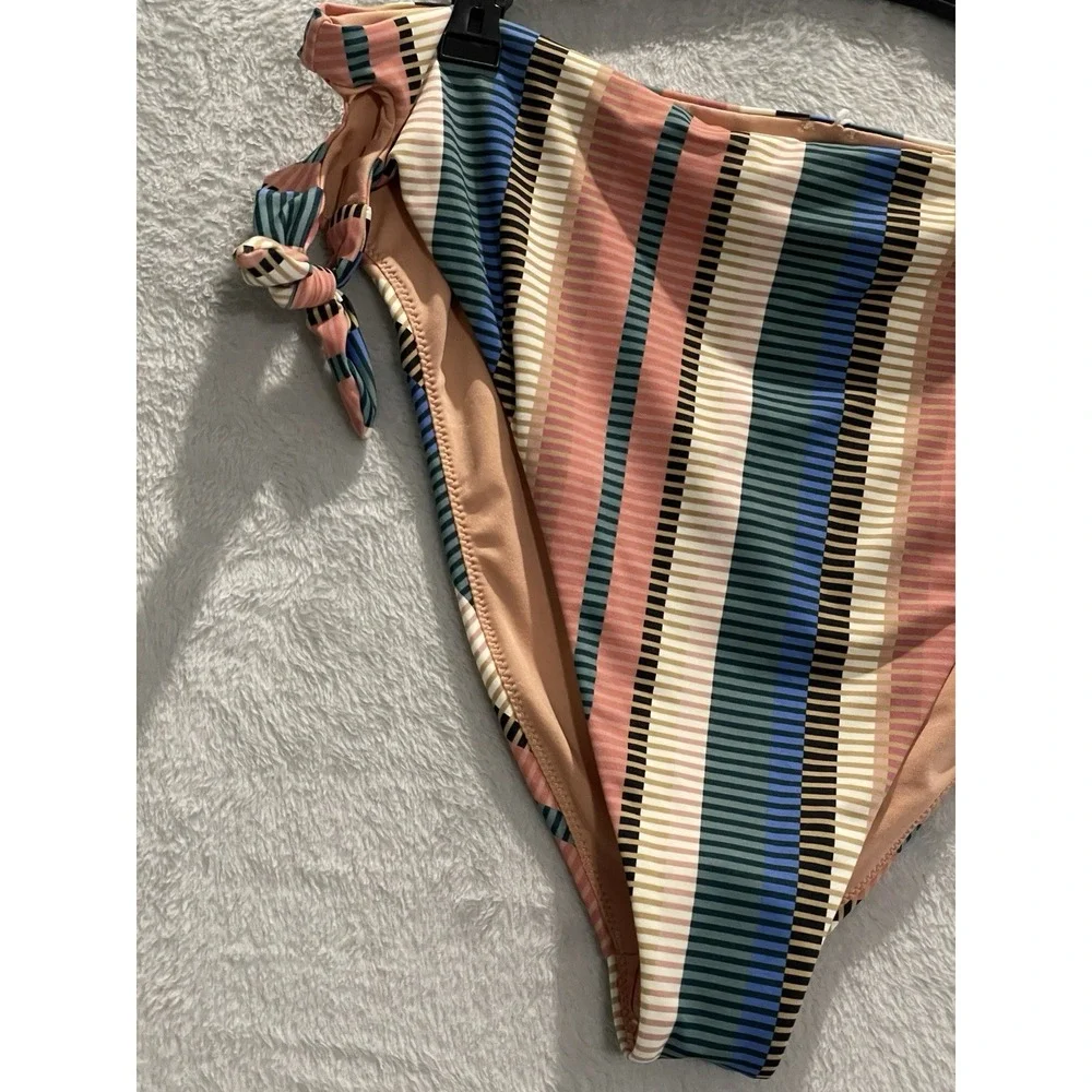 O'Neill‎ Juniors' Kendari Striped Encinitas Side-Tie Bikini Bottoms Size XL